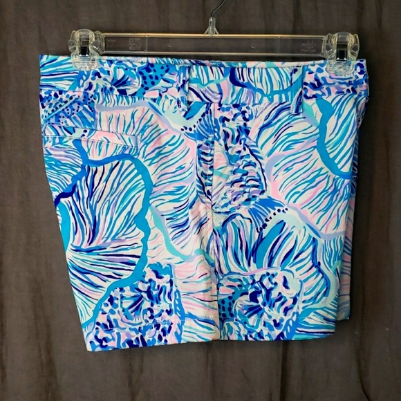 Lilly Pulitzer Kellar Stretch Shorts - Bermuda Blue Fishful Thinking - Picture 8 of 16